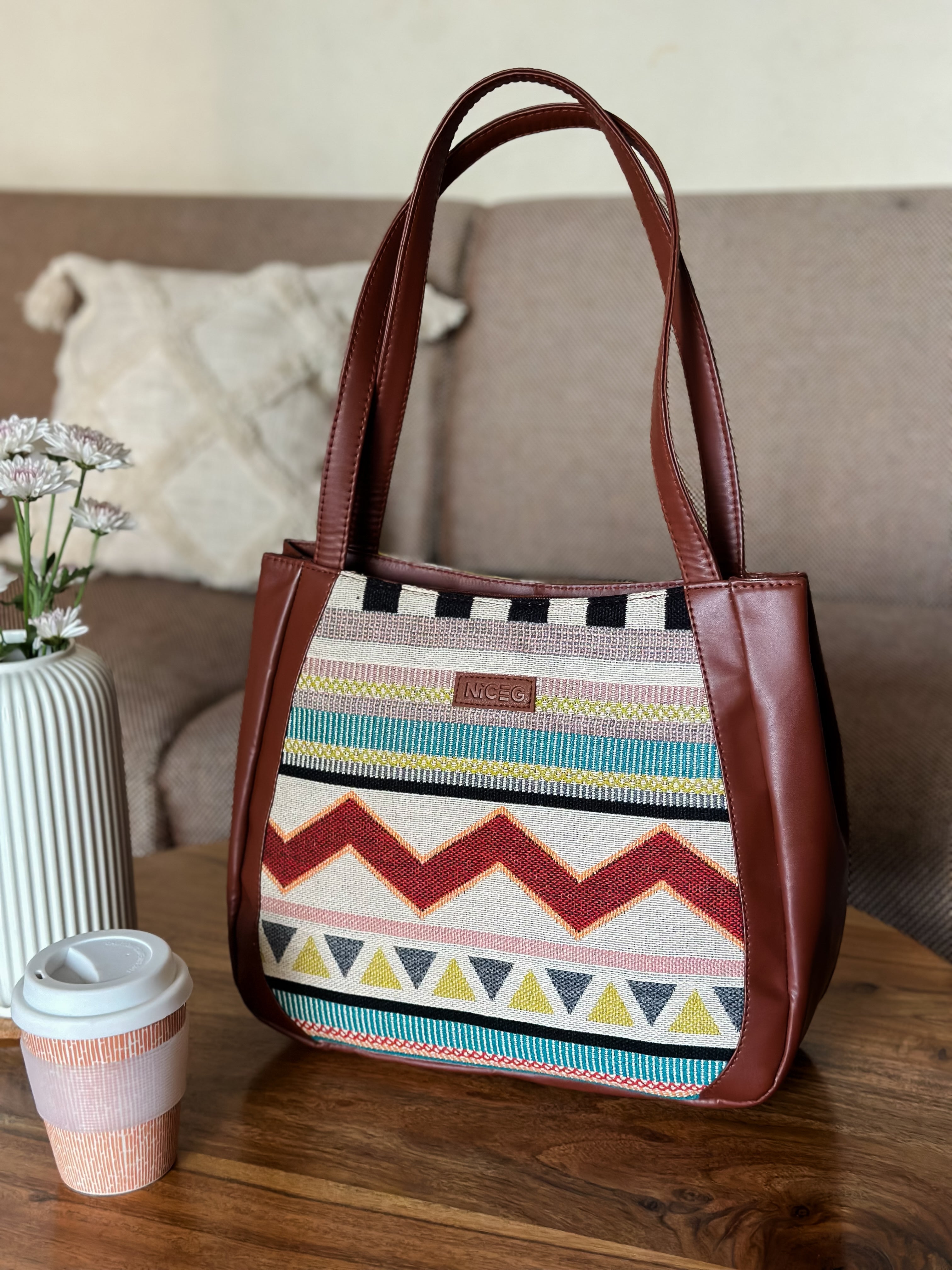 NiceG Yellow Blossom Tote Bags For Women & Girls